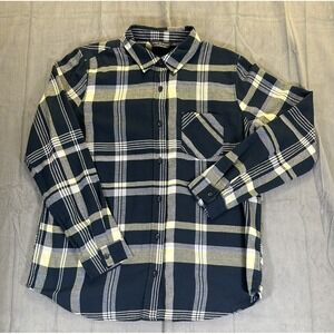 Alpine Design Flannel Shirt Mens Large Blue White Plaid Long Sleeve Button Up